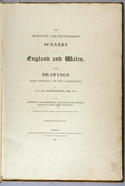 Title Page of Romantic and Picturesque Scenery of England and Wales by Philippe Jacques de Loutherbourg